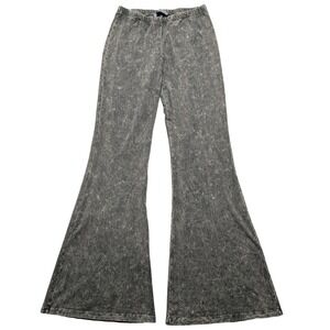 Chatoyant Grey Mineral Wash Flare Pants Women Medium Boho C-30190 Made USA EUC